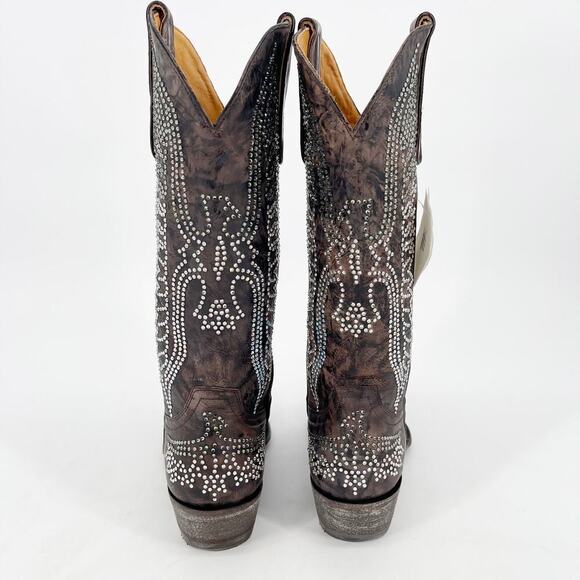 NWOB Old Gringo Brown Swarovski Crystal Eagle Western Cowgirl Boot size 7.5 - Picture 8 of 12